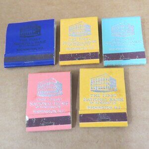 Lot of 5 Vintage First National Bank of Washington NJ Collectible Matchbooks